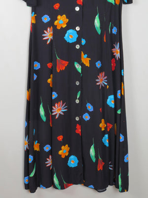Vintage Colourful Printed Button Down Dress L - The Harlequin