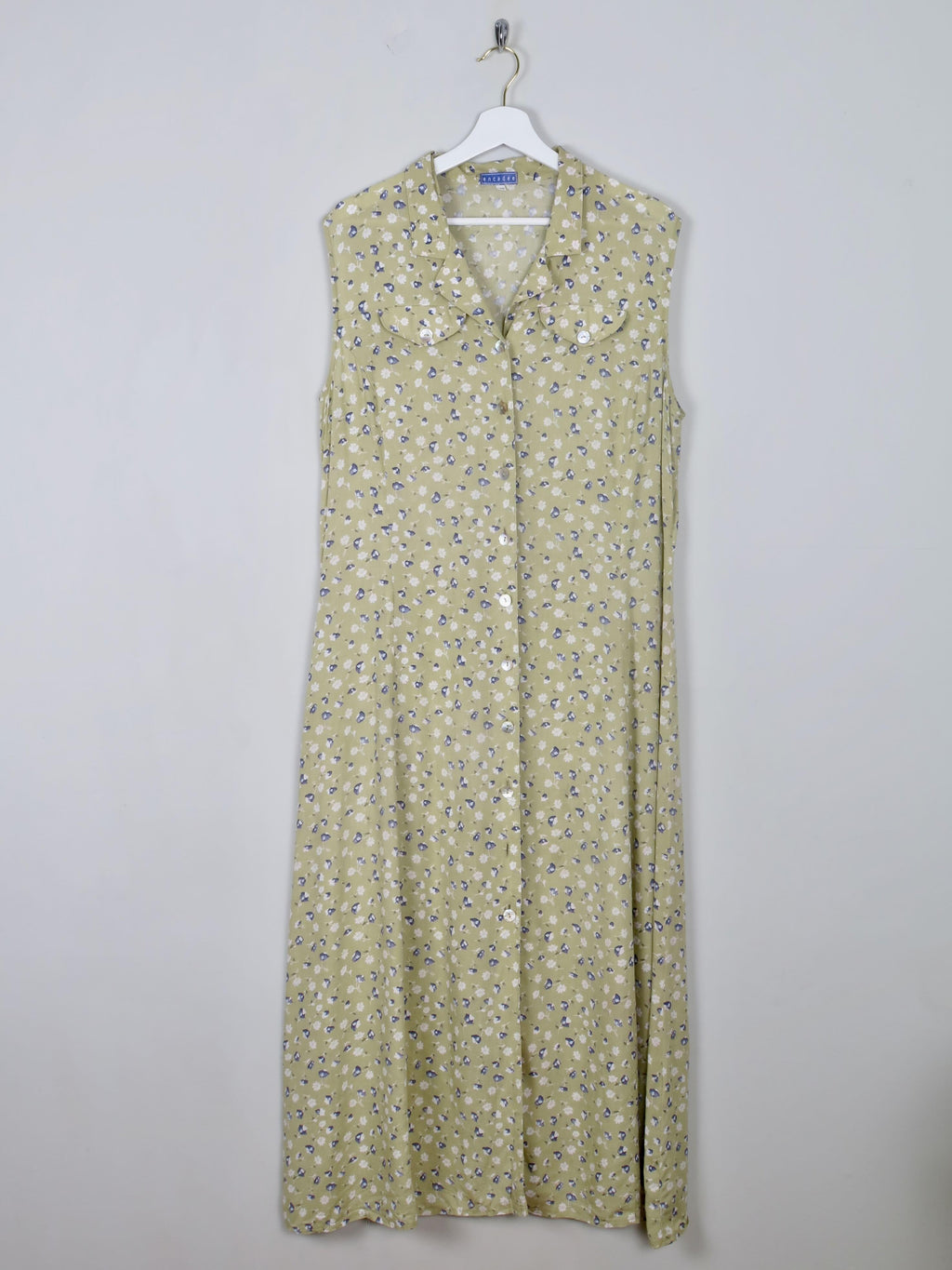Vintage Green Floral Maxi Dress L/XL - The Harlequin