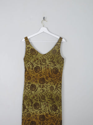 Vintage Green Patterned Long Dress 10 - The Harlequin