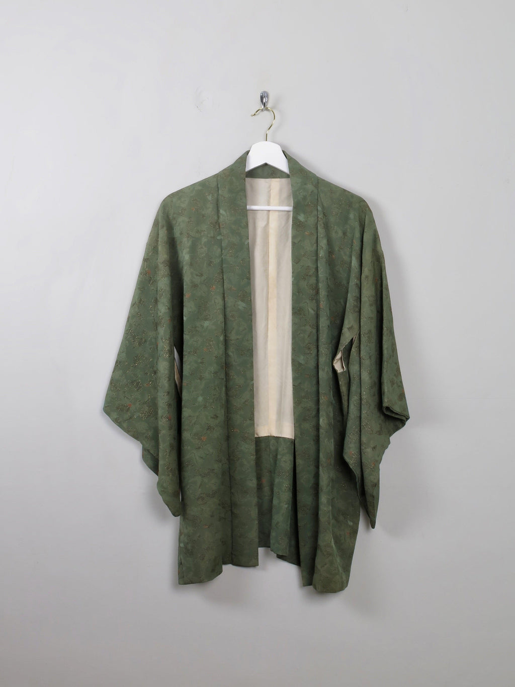 Vintage Green Silk Kimono S/M - The Harlequin