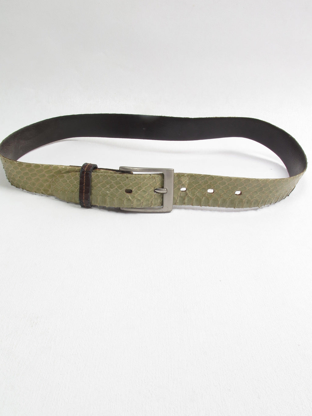 Vintage Green Snakeskin Belt S - The Harlequin