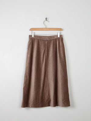 Vintage Mink Coloured Velvet Skirt 28" W S - The Harlequin