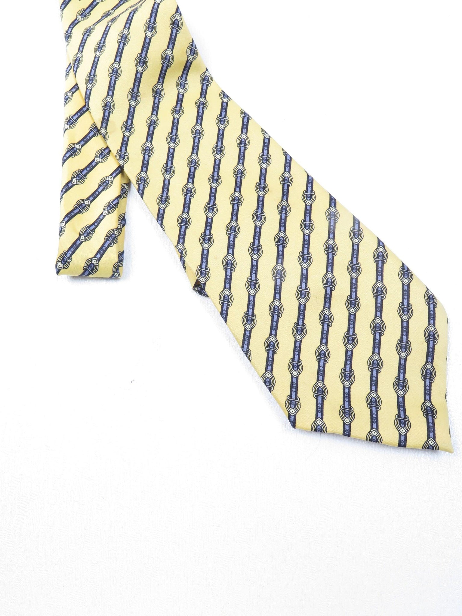 Vintage Monogram Yellow Tie - The Harlequin