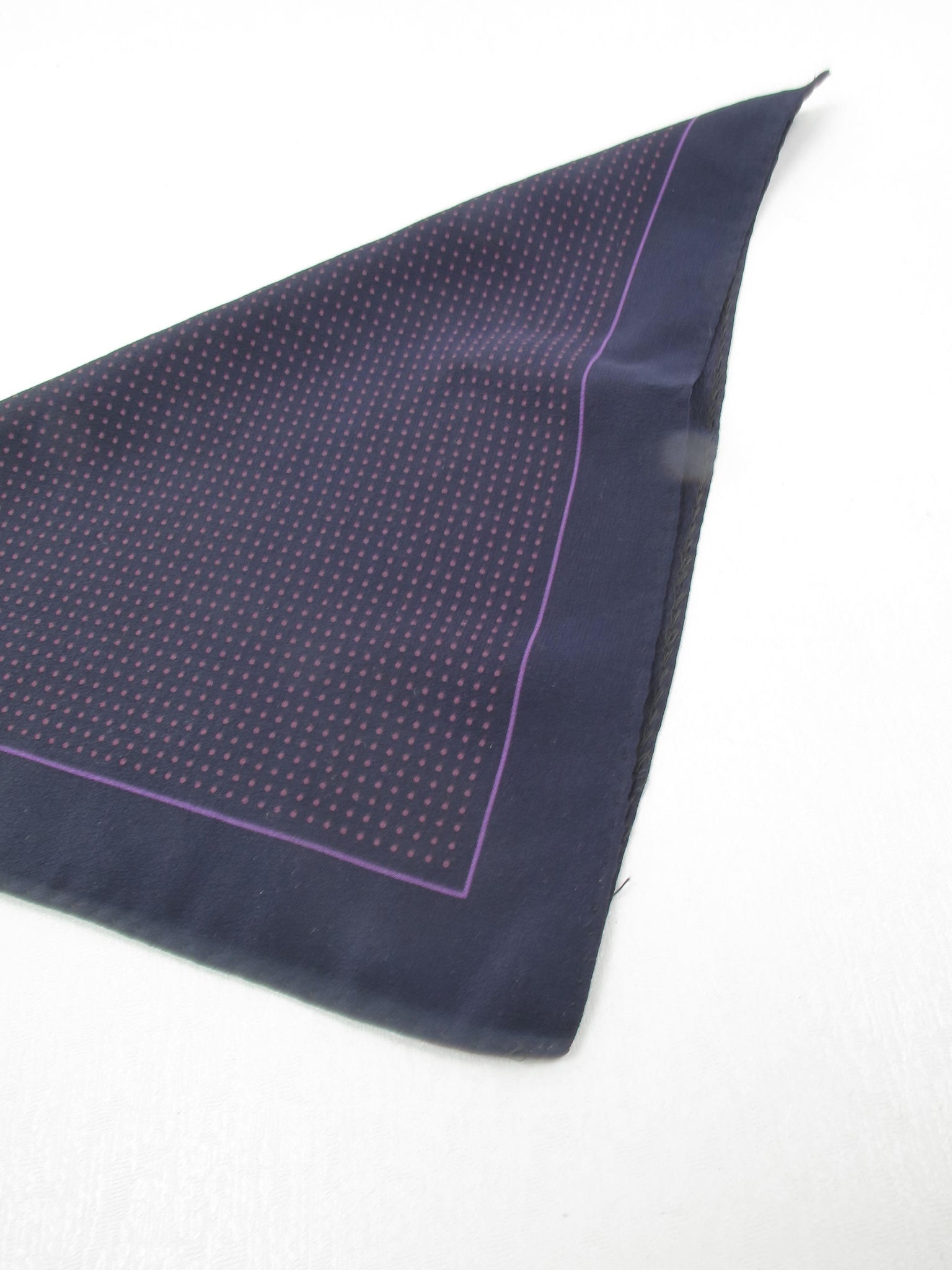 Vintage Navy & Purple Polka Dot Pocket Square - The Harlequin