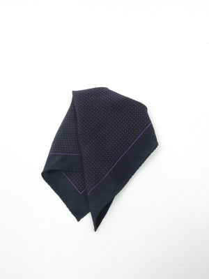 Vintage Navy & Purple Polka Dot Pocket Square - The Harlequin