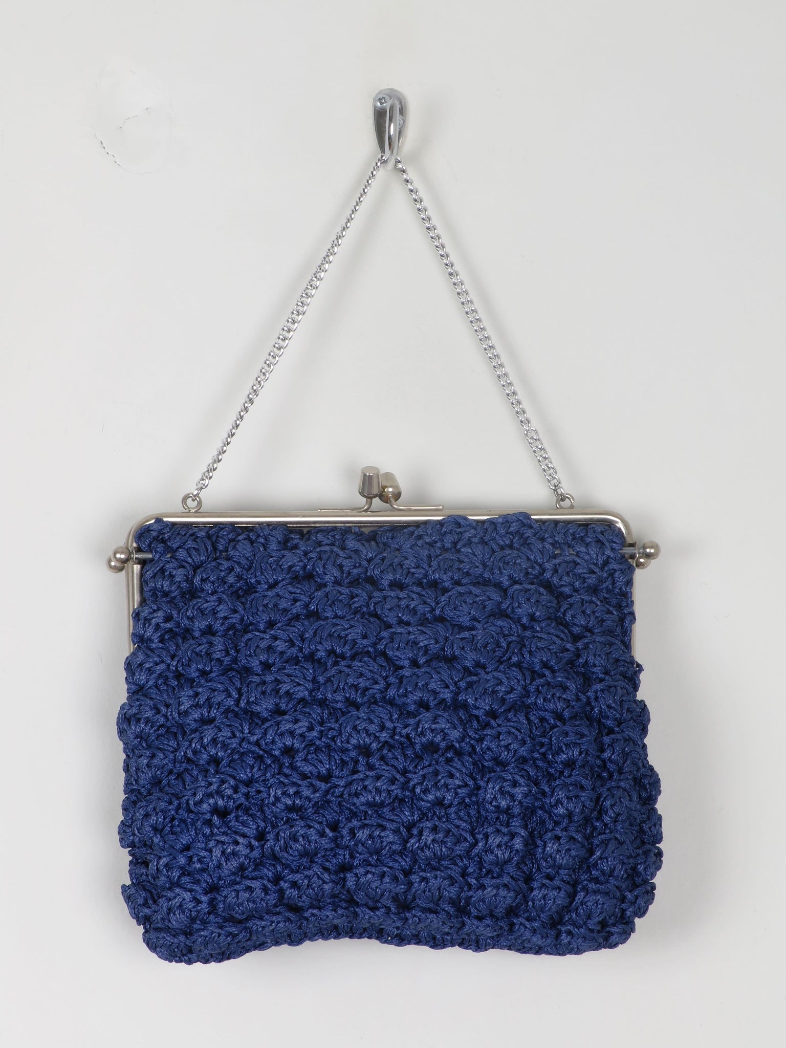 Vintage Navy Crochet Handbag - The Harlequin