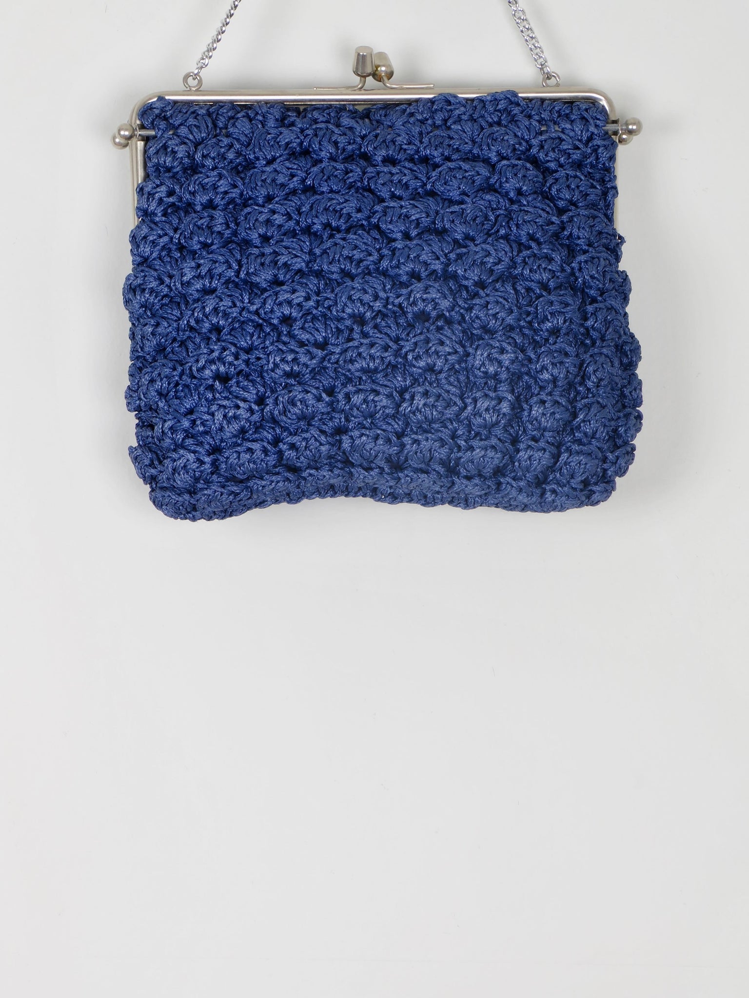 Vintage Navy Crochet Handbag - The Harlequin