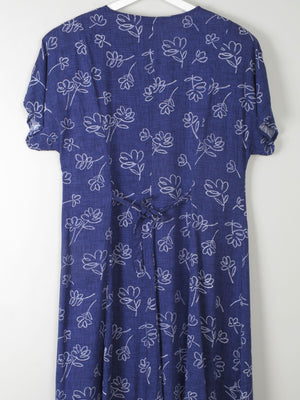 Vintage Navy Printed Dress L/XL - The Harlequin