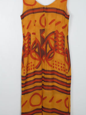 Vintage Orange Printed Dress S - The Harlequin