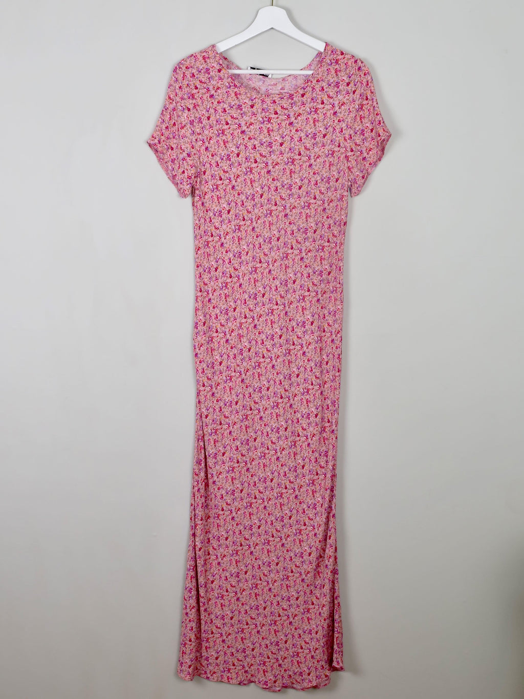 Vintage Pink Floral Maxi Dress M/L - The Harlequin