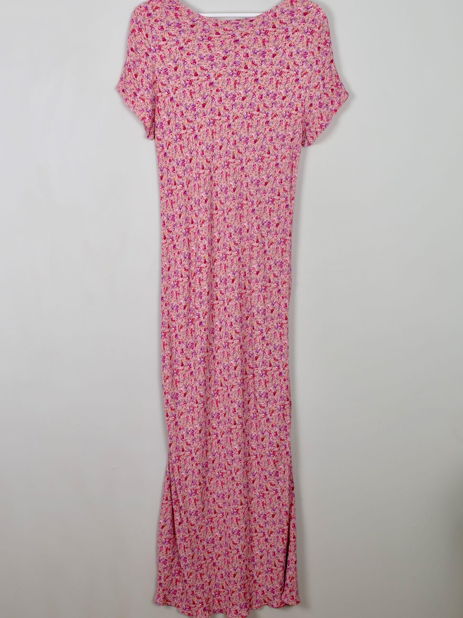 Vintage Pink Floral Maxi Dress M/L - The Harlequin