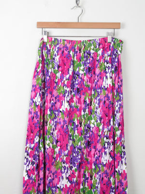 Vintage Pink Printed Midi Skirt M/L - The Harlequin