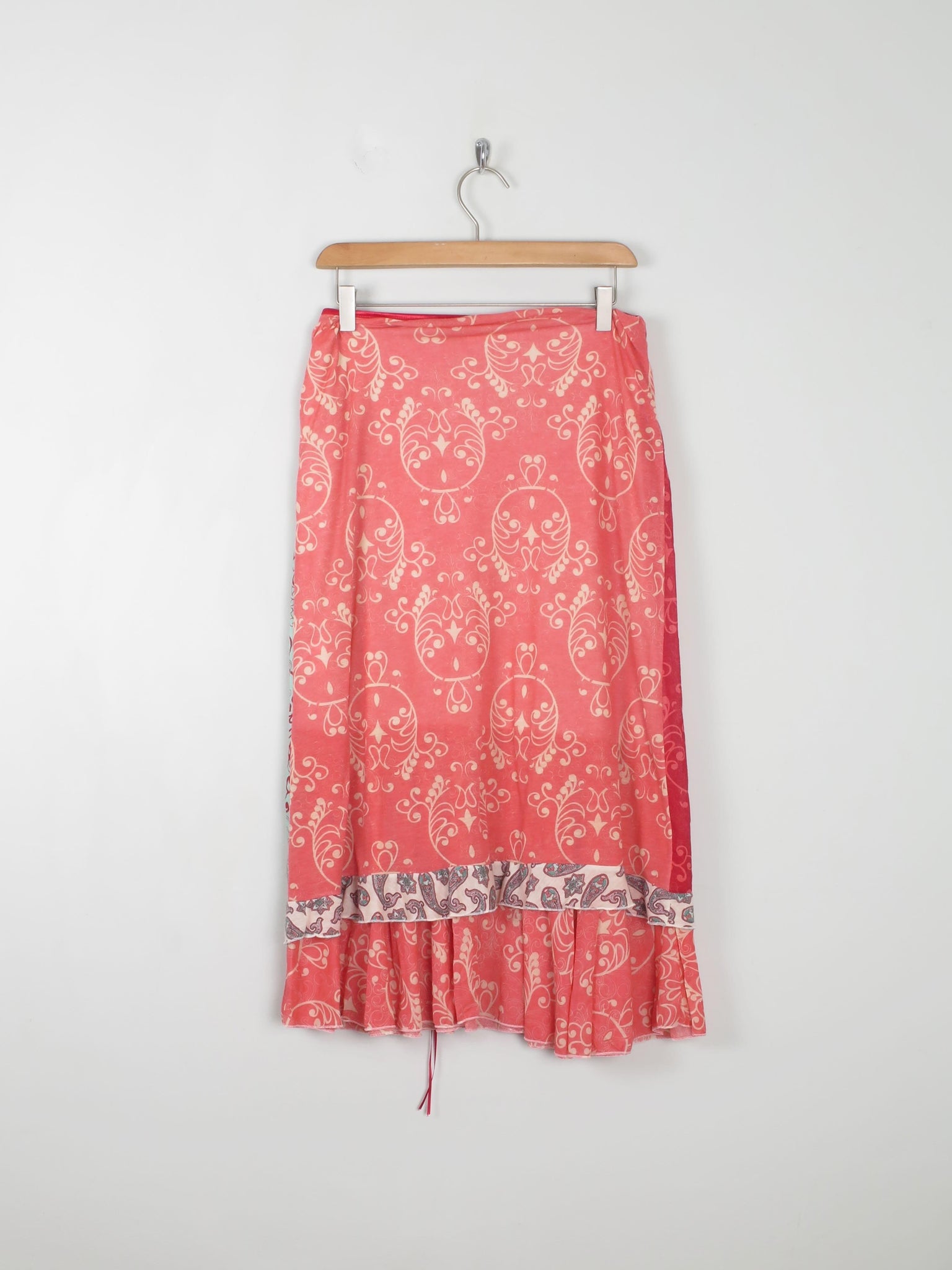 Vintage Red & Blue Printed Skirt M/L - The Harlequin