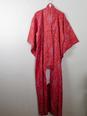 Vintage Red Printed Kimono S-M - The Harlequin