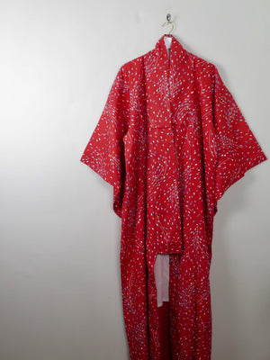 Vintage Red Printed Kimono S-M - The Harlequin