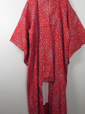 Vintage Red Printed Kimono S-M - The Harlequin