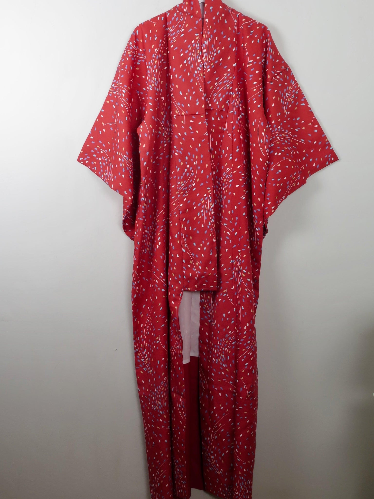 Vintage Red Printed Kimono S-M - The Harlequin