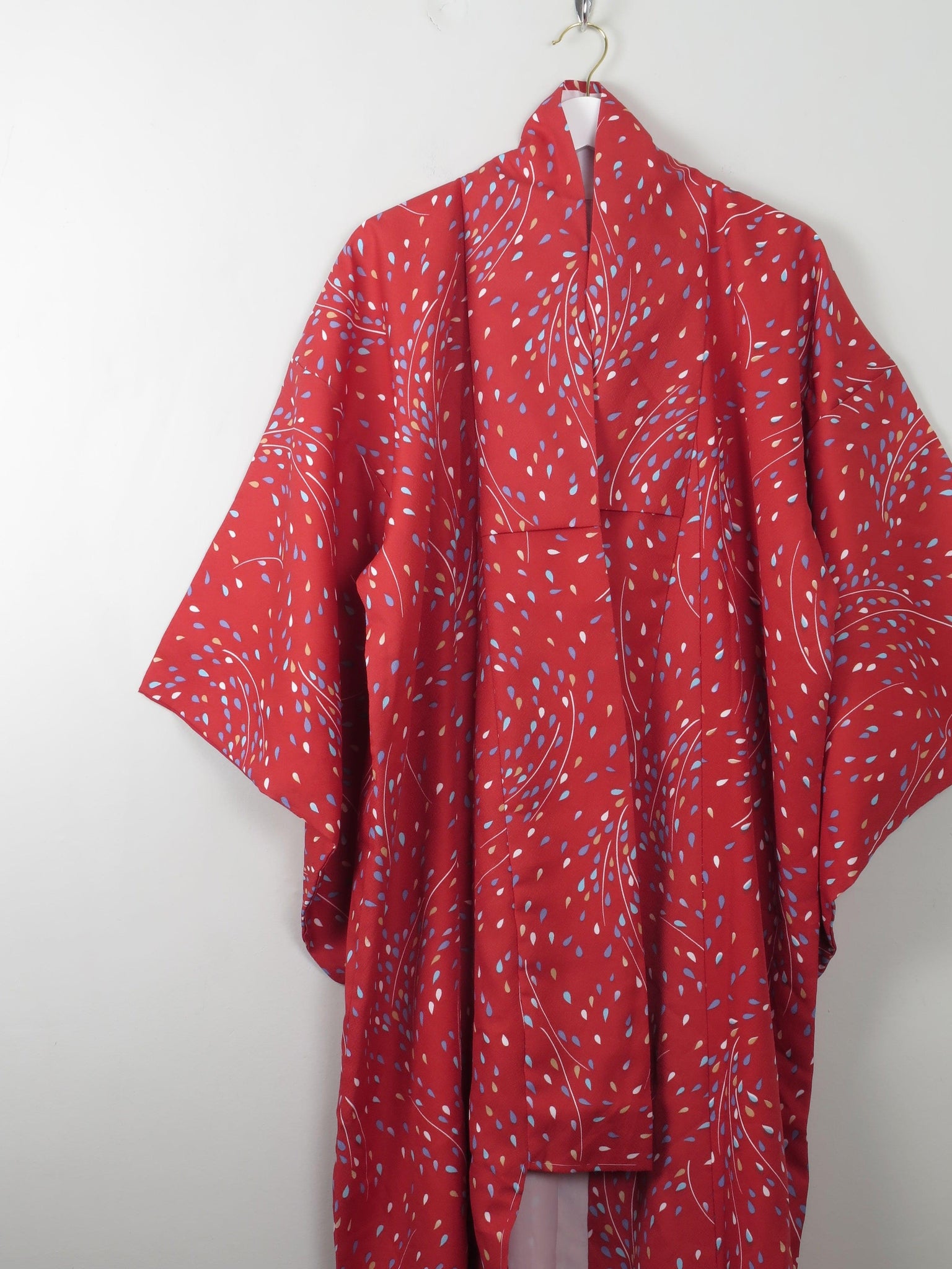 Vintage Red Printed Kimono S-M - The Harlequin