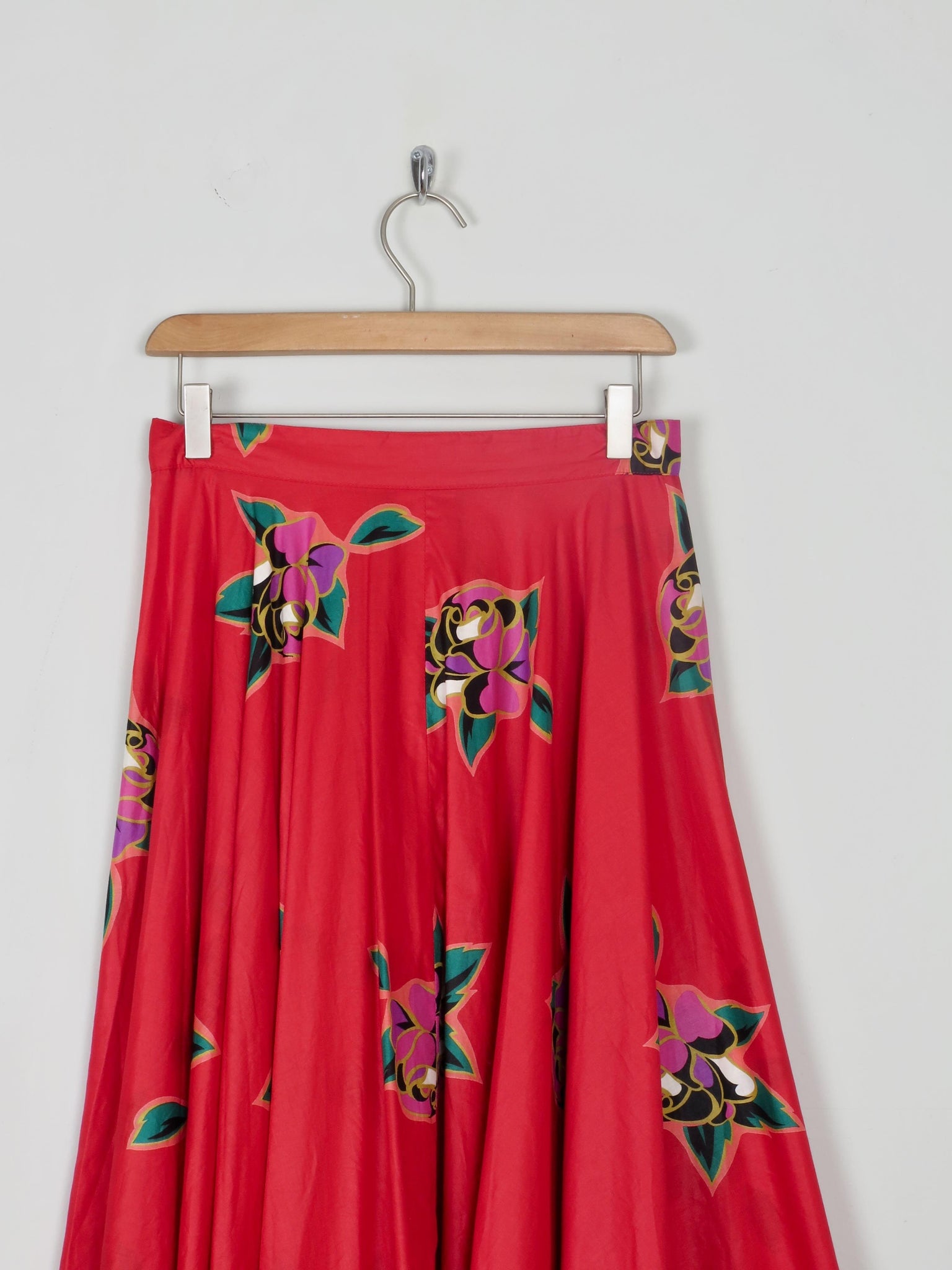 Vintage Red Printed Mondi Wrap Over Full Skirt 27 8/10 - The Harlequin