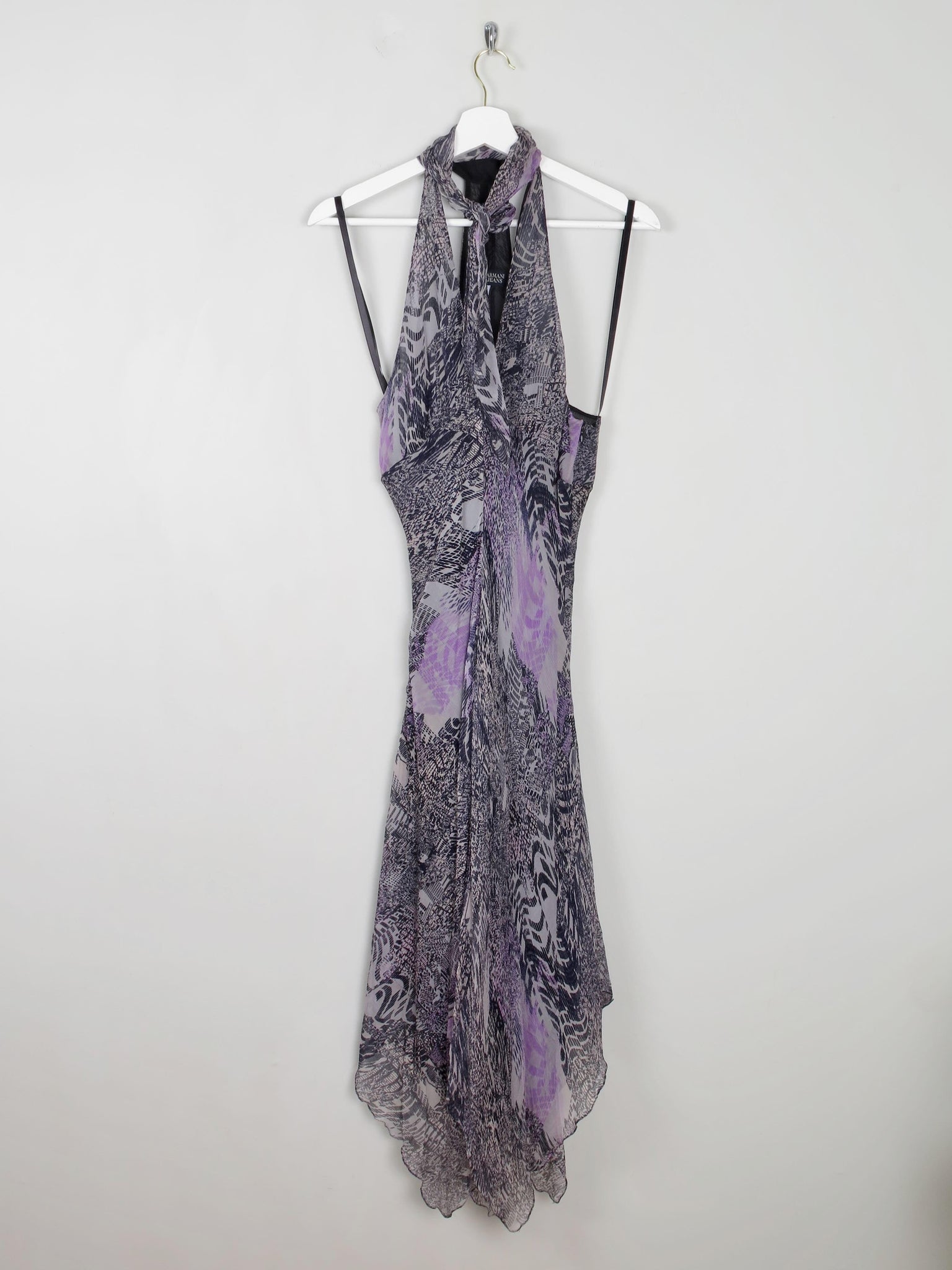 Vintage Silk Armani Halter Neck Dress 12 - The Harlequin