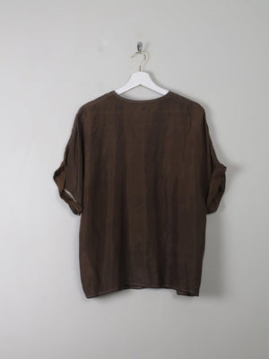 Vintage Silk Brown Blouse M - The Harlequin