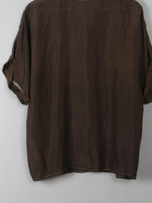 Vintage Silk Brown Blouse M - The Harlequin