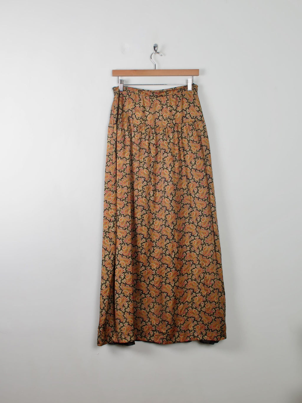Vintage Silk Maxi Skirt Paisley Print 29"W - The Harlequin
