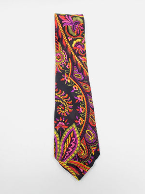 Vintage Silk Paisley Tie 1970s - The Harlequin