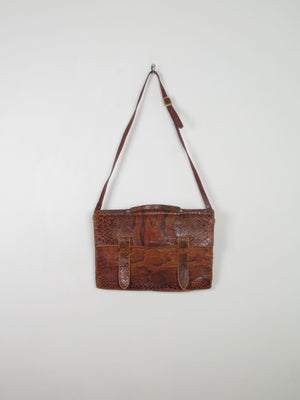 Vintage Snakeskin Document Satchel 1940s/50s - The Harlequin