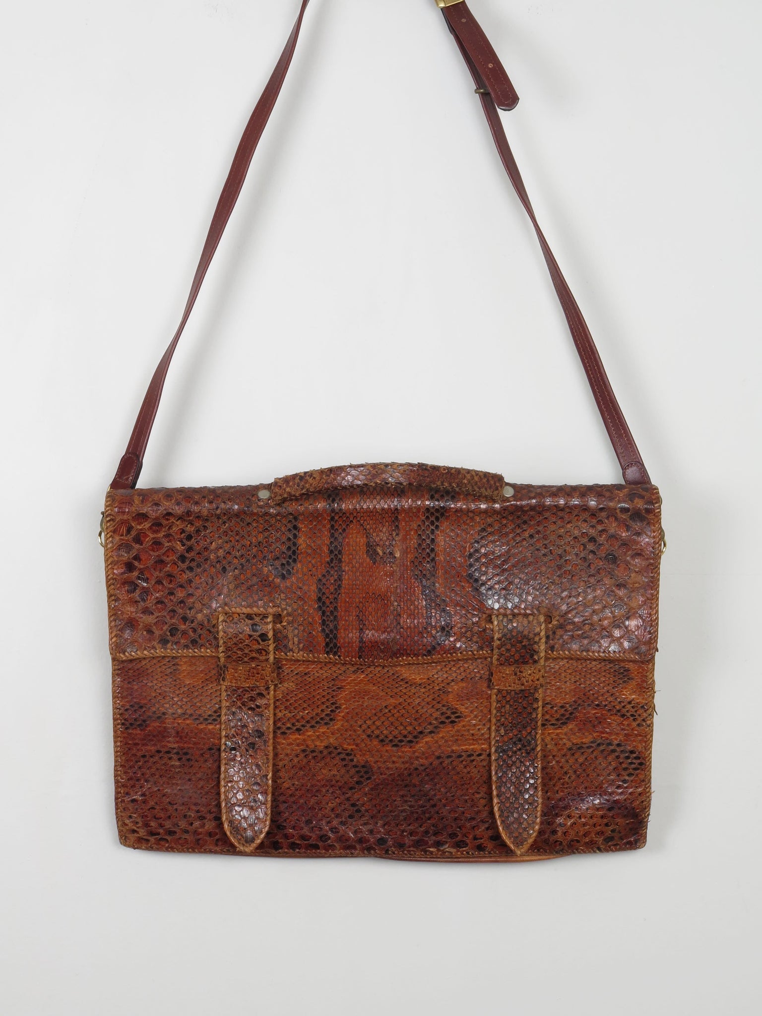 Vintage Snakeskin Document Satchel 1940s/50s - The Harlequin