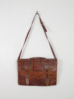 Vintage Snakeskin Document Satchel 1940s/50s - The Harlequin