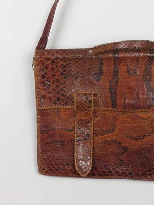 Vintage Snakeskin Document Satchel 1940s/50s - The Harlequin