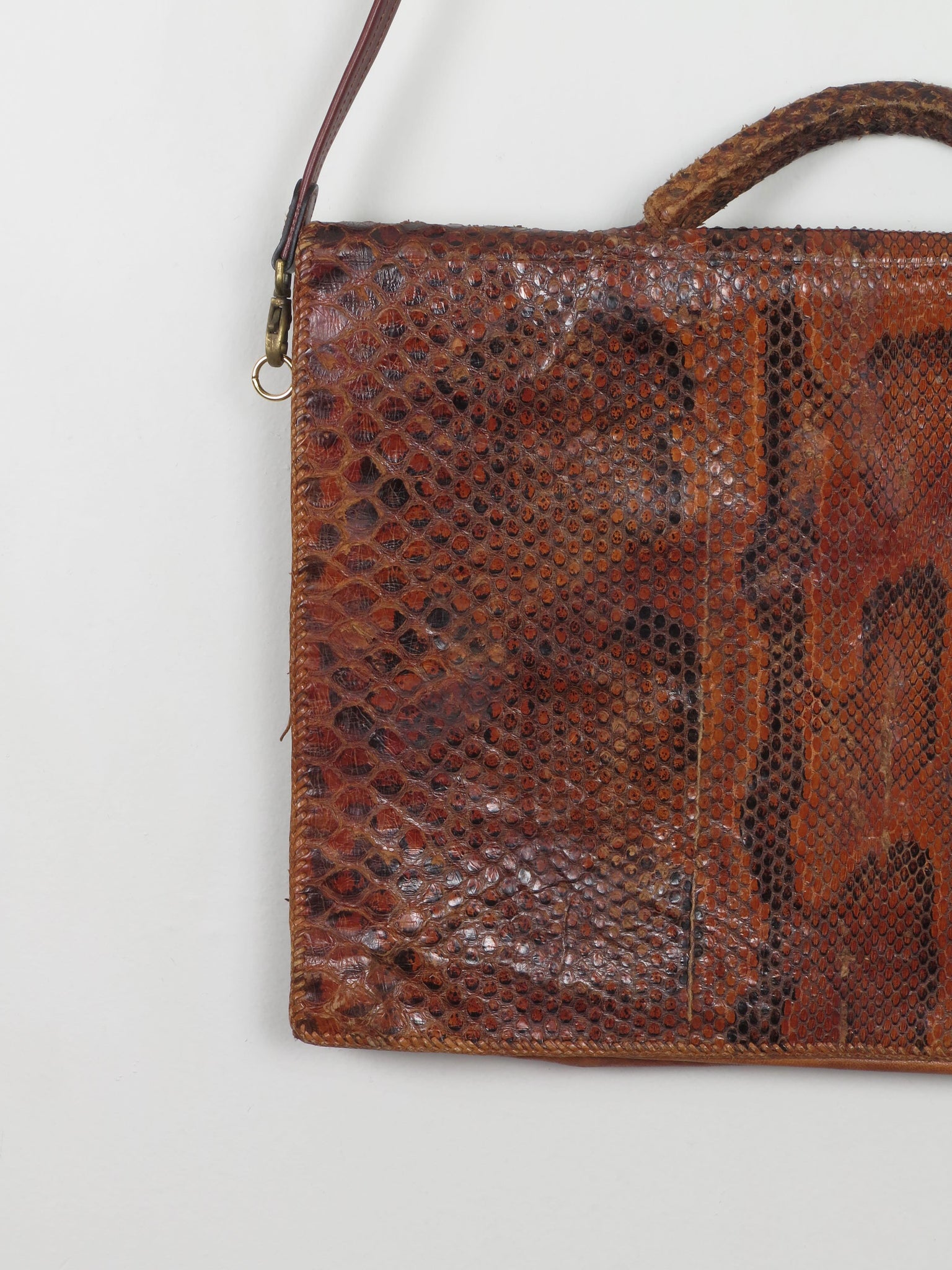 Vintage Snakeskin Document Satchel 1940s/50s - The Harlequin