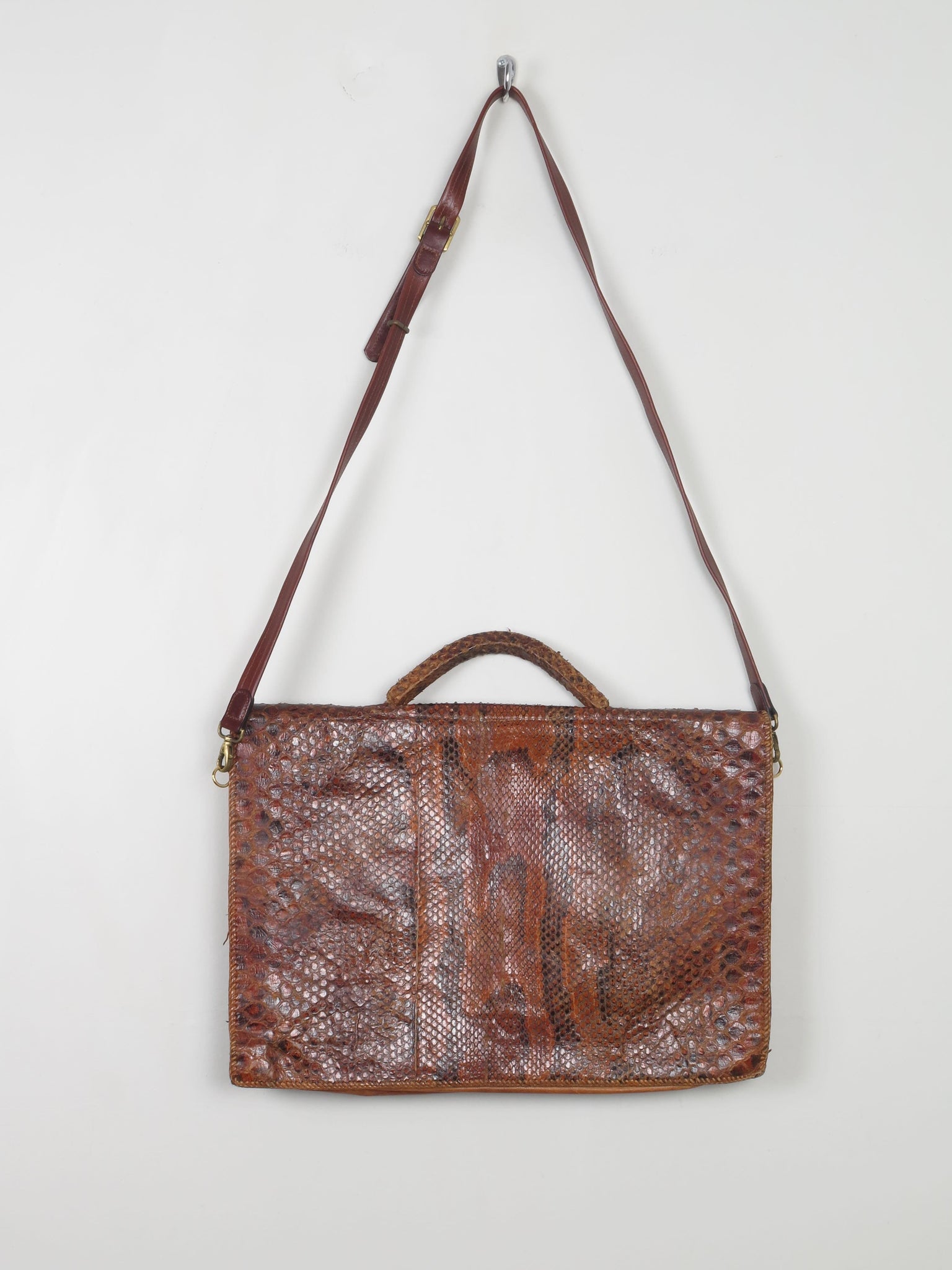 Vintage Snakeskin Document Satchel 1940s/50s - The Harlequin