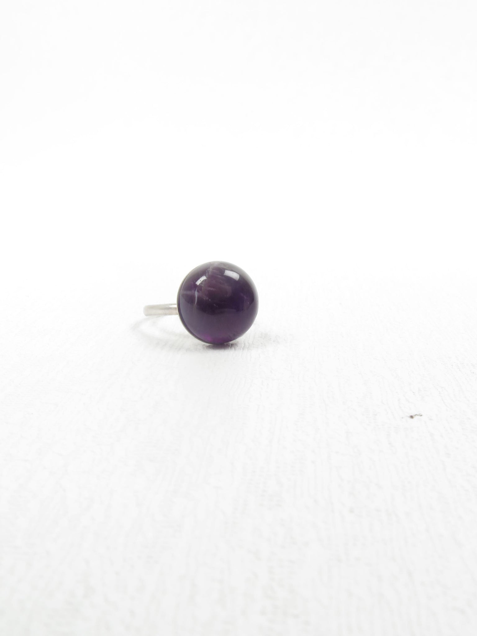 Vintage Style Amethyst & Silver Ring Size O - The Harlequin