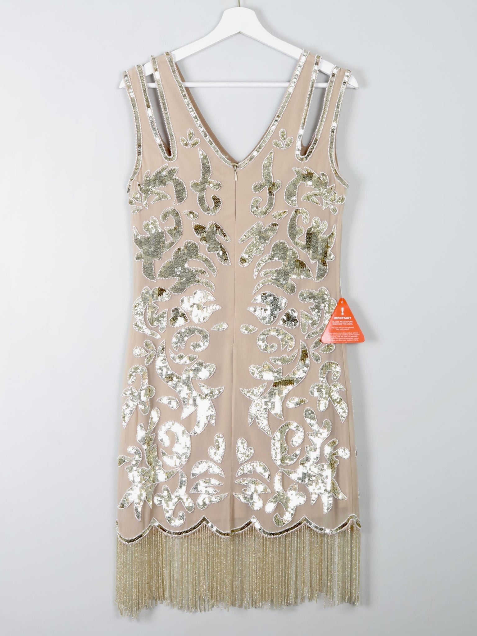 Vintage Style Charleston Flapper Fringed Beaded Dress New 10 - The Harlequin