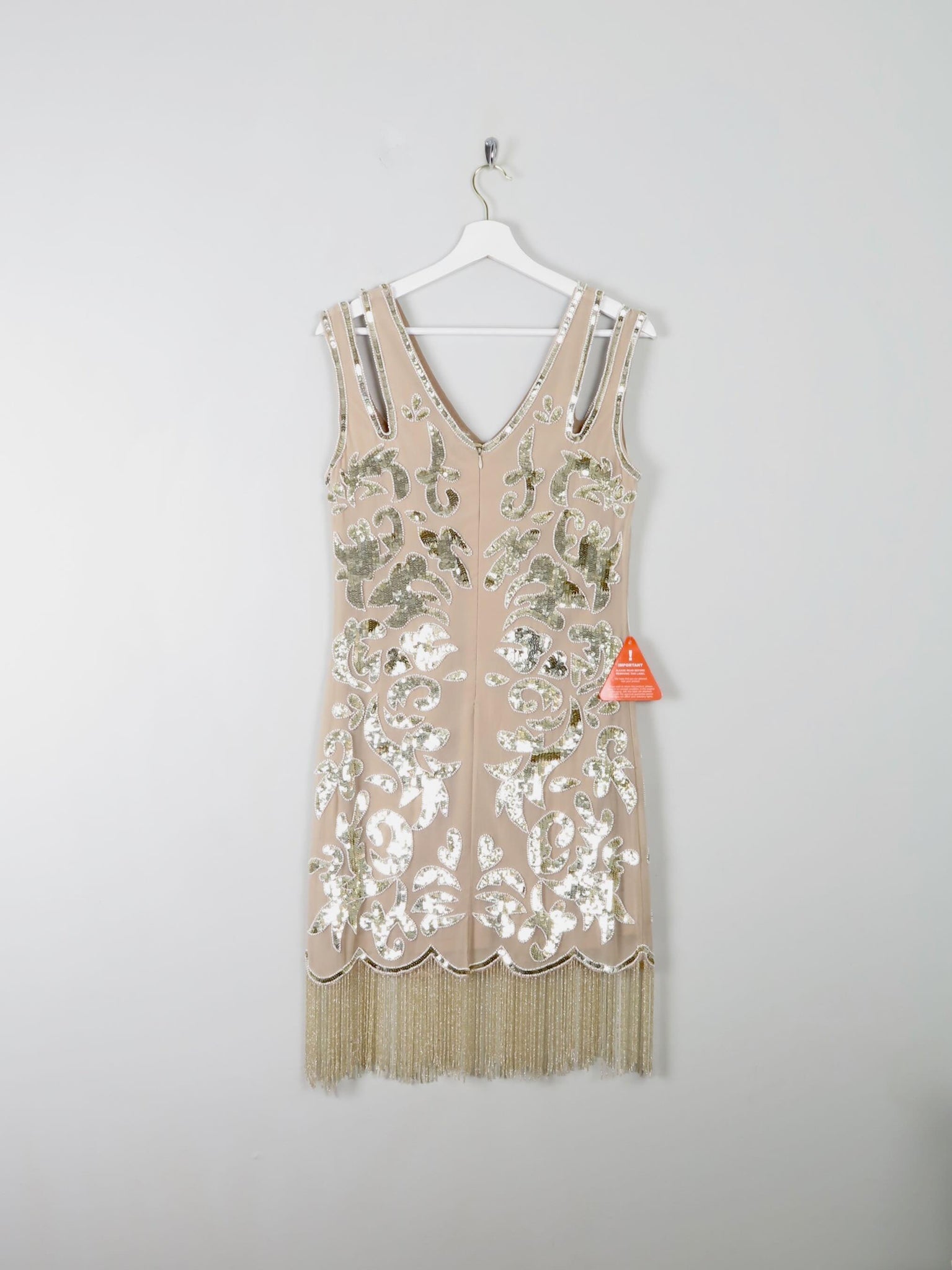 Vintage Style Charleston Flapper Fringed Beaded Dress New 10 - The Harlequin