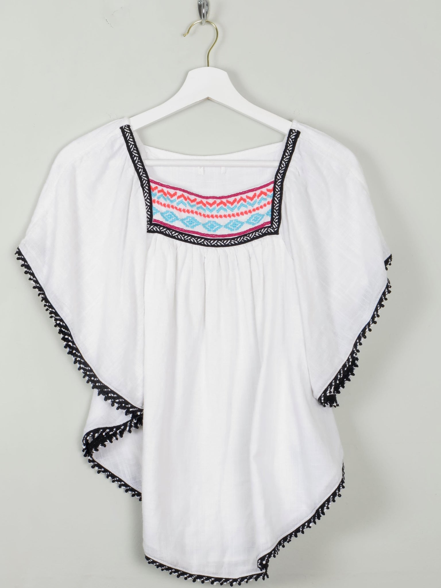Vintage Style Embroidered  Folk Top S - The Harlequin