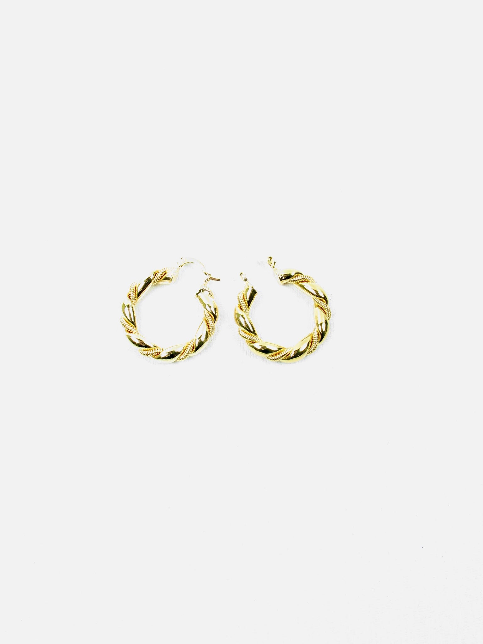 Vintage Style Gold Plated Twisted Hoop Earrings - The Harlequin