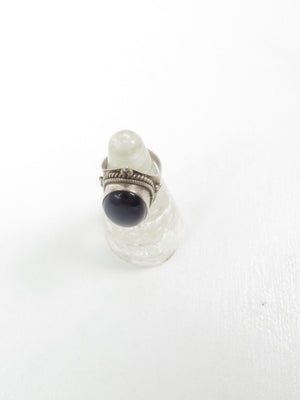 Vintage Style Silver & Amethyst Ring Size M - The Harlequin