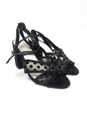 Vintage Style Velvet Shoes 4/37 New - The Harlequin
