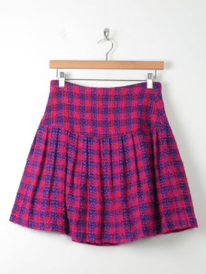 Vintage Tweed Pink & Purple Mini Skirt 27" W - The Harlequin