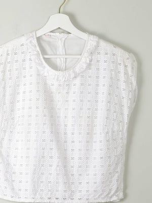 Vintage White Broderie Anglaise Blouse S/M - The Harlequin