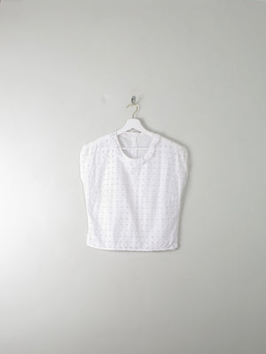 Vintage White Broderie Anglaise Blouse S/M - The Harlequin