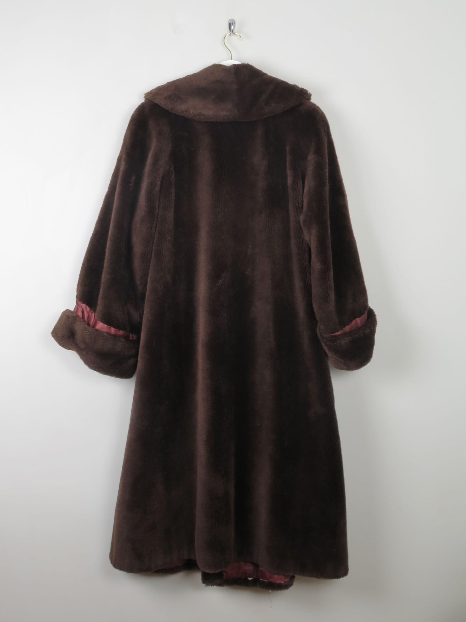 Women's 1950s Brown Faux Fur Swing Coat S-L - The Harlequin