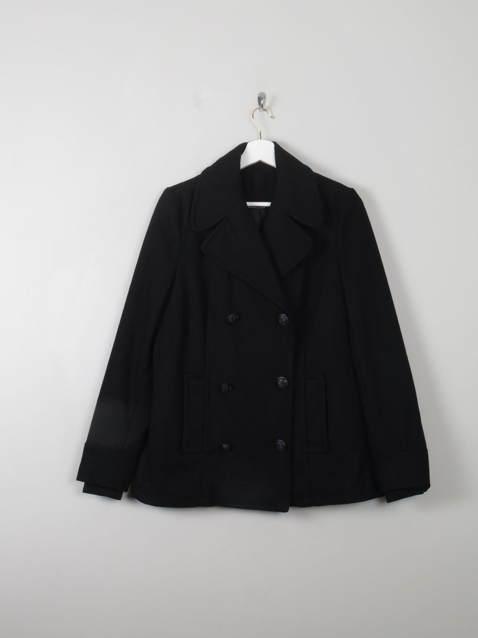 Women's Black Reefer Jacket S - The Harlequin