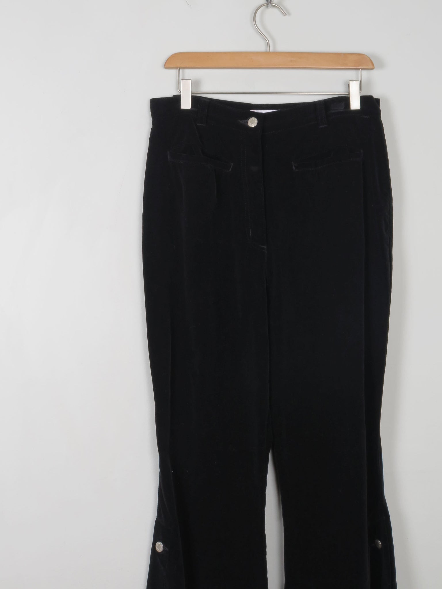 Women's Black Velvet Flares  31W [Curvy fit} - The Harlequin