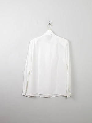 Women's Cream Vintage Blouse With Bow Detail S/M - The Harlequin