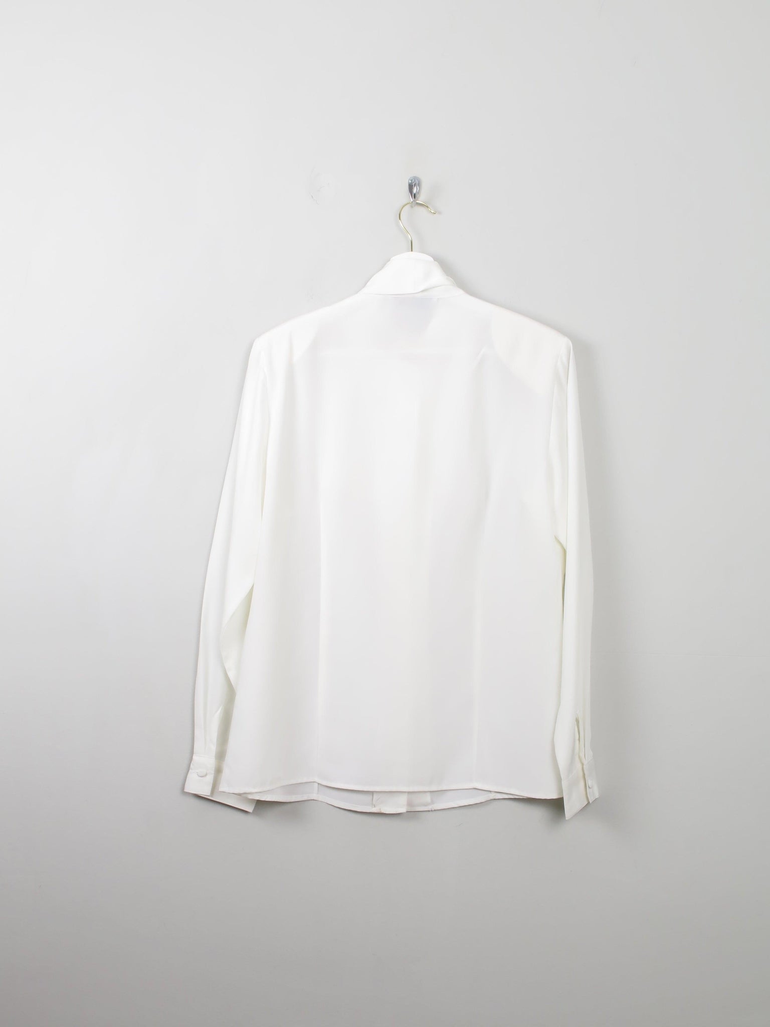 Women's Cream Vintage Blouse With Bow Detail S/M - The Harlequin