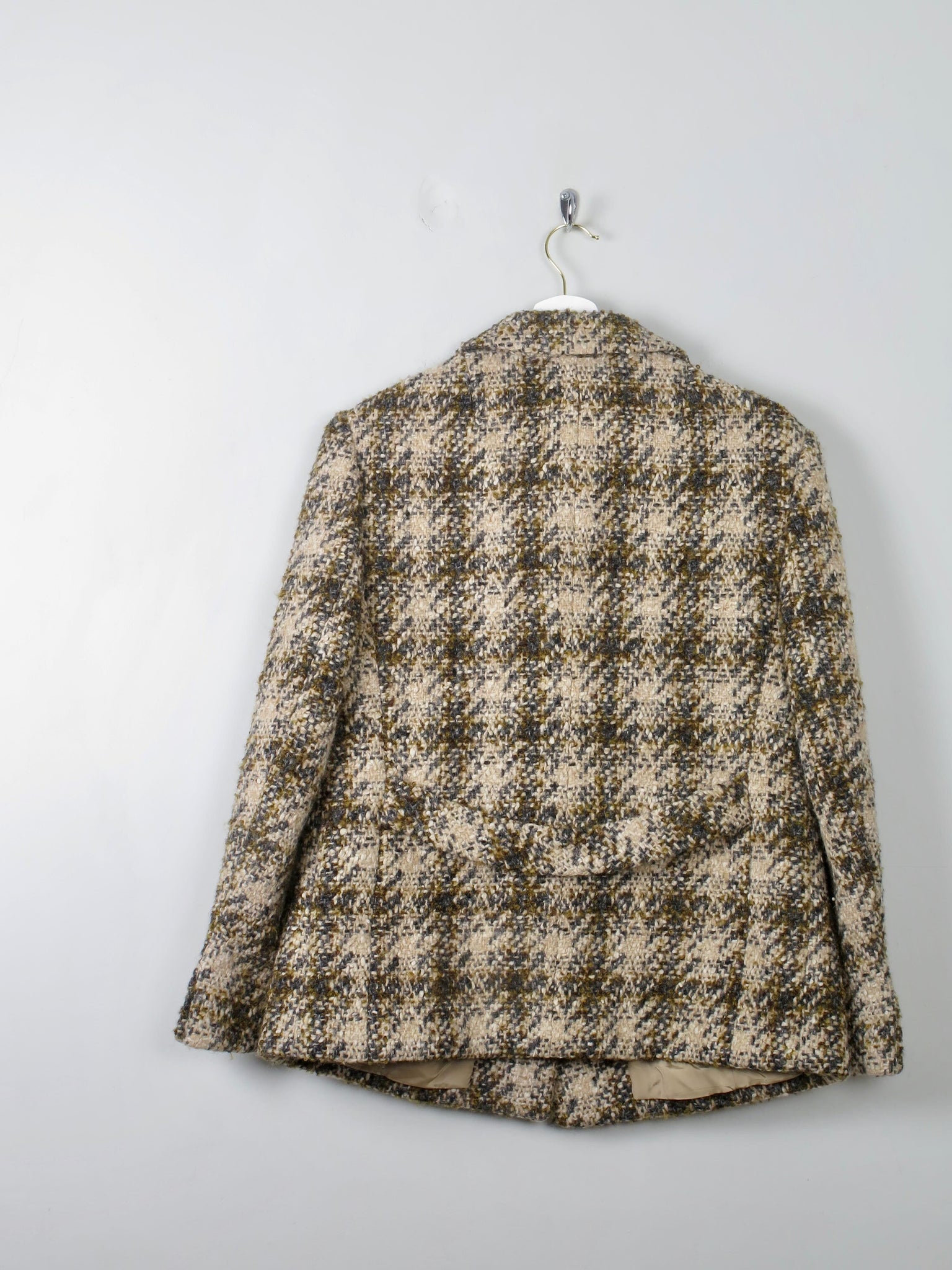 Women's Cream Vintage Tweed Jacket 1960s 12/14 - The Harlequin